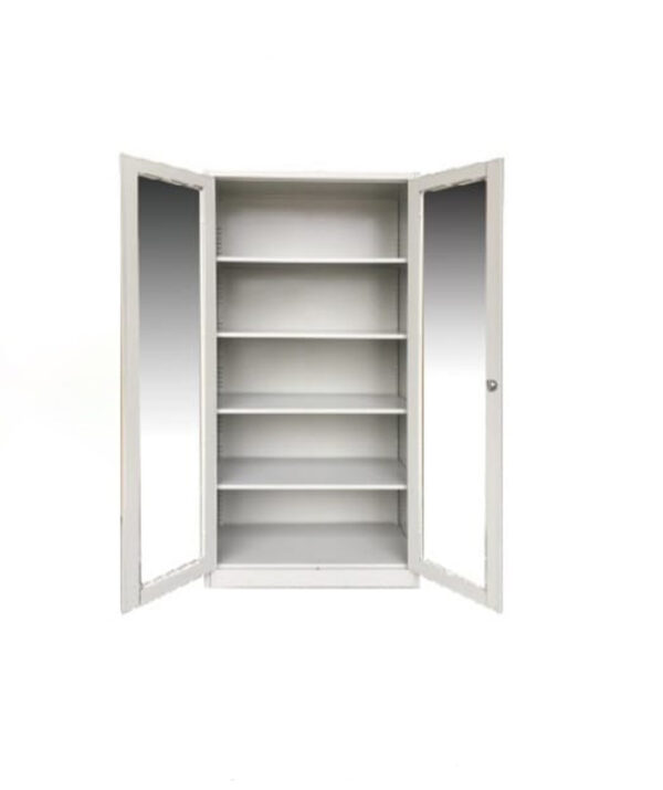 Metal Storage Cabinet With Glass Doors